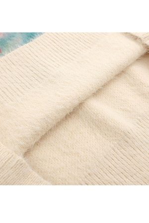 Style Core Aesthetics, New Style Trends Carrot & Rabbit Pattern Fuzzy Sweater