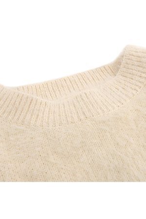 Style Core Aesthetics, New Style Trends Carrot & Rabbit Pattern Fuzzy Sweater