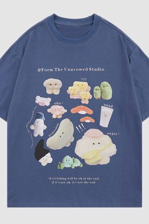 Style Core Aesthetics, New Style Trends Cartoon Animal Pattern Printed Tee