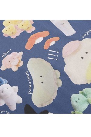 Style Core Aesthetics, New Style Trends Cartoon Animal Pattern Printed Tee