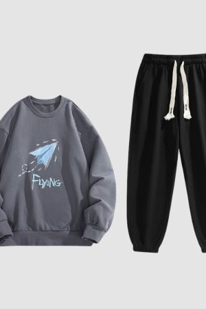 Style Core Aesthetics, New Style Trends Cartoon Casual Sweatshirt Sets