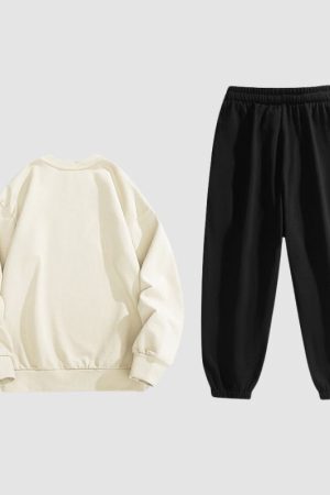 Style Core Aesthetics, New Style Trends Cartoon Casual Sweatshirt Sets