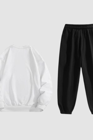 Style Core Aesthetics, New Style Trends Cartoon Casual Sweatshirt Sets