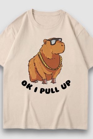 Style Core Aesthetics, New Style Trends Cartoon Cute Harajuku Style Print Tee