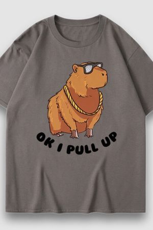 Style Core Aesthetics, New Style Trends Cartoon Cute Harajuku Style Print Tee