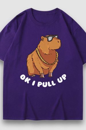 Style Core Aesthetics, New Style Trends Cartoon Cute Harajuku Style Print Tee