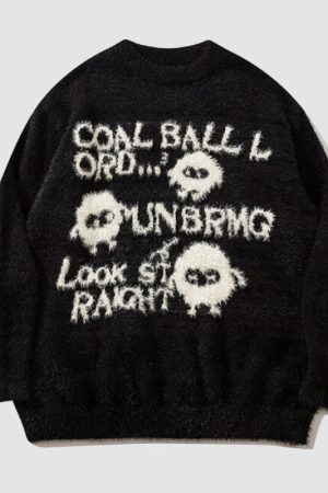 Style Core Aesthetics, New Style Trends Cartoon Doll Embroidered Pullover