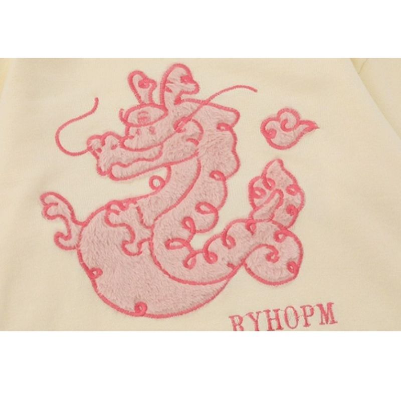 Style Core Aesthetics, New Style Trends Cartoon Dragon Embroidered Knit Sweater Style Core Aesthetics, New Style Trends Cartoon Dragon Embroidered Knit Sweater