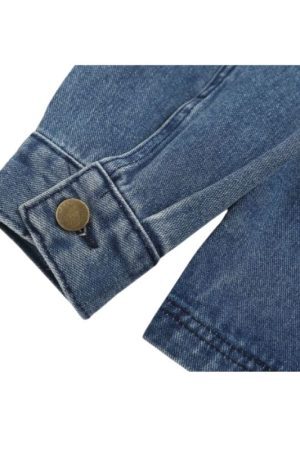 Style Core Aesthetics, New Style Trends Cartoon Embroidered Multi-Pocket Denim Jacket