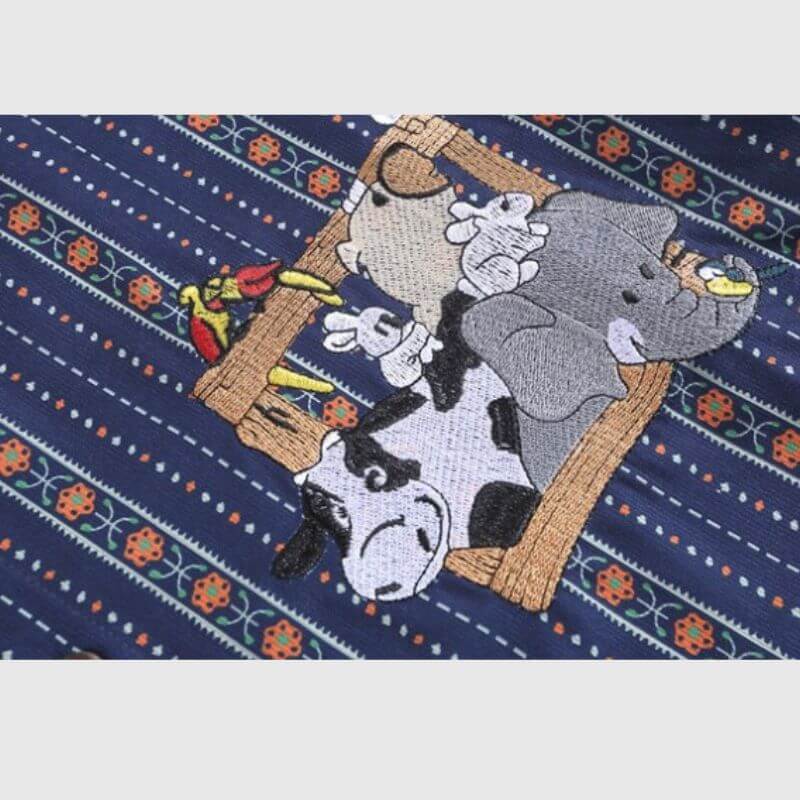 Style Core Aesthetics, New Style Trends Cartoon Embroidered Shirts Style Core Aesthetics, New Style Trends Cartoon Embroidered Shirts