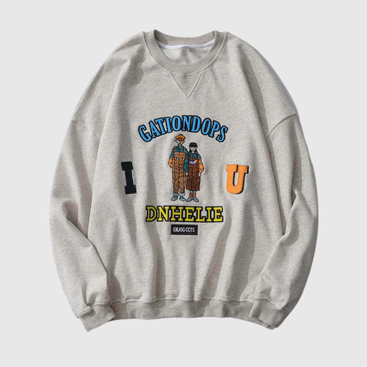 Style Core Aesthetics, New Style Trends Cartoon Embroidered Sweatshirt Style Core Aesthetics, New Style Trends Cartoon Embroidered Sweatshirt