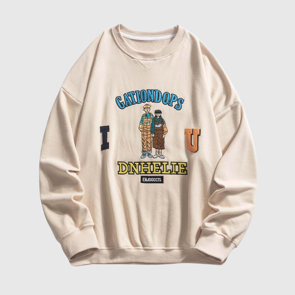 Style Core Aesthetics, New Style Trends Cartoon Embroidered Sweatshirt Style Core Aesthetics, New Style Trends Cartoon Embroidered Sweatshirt