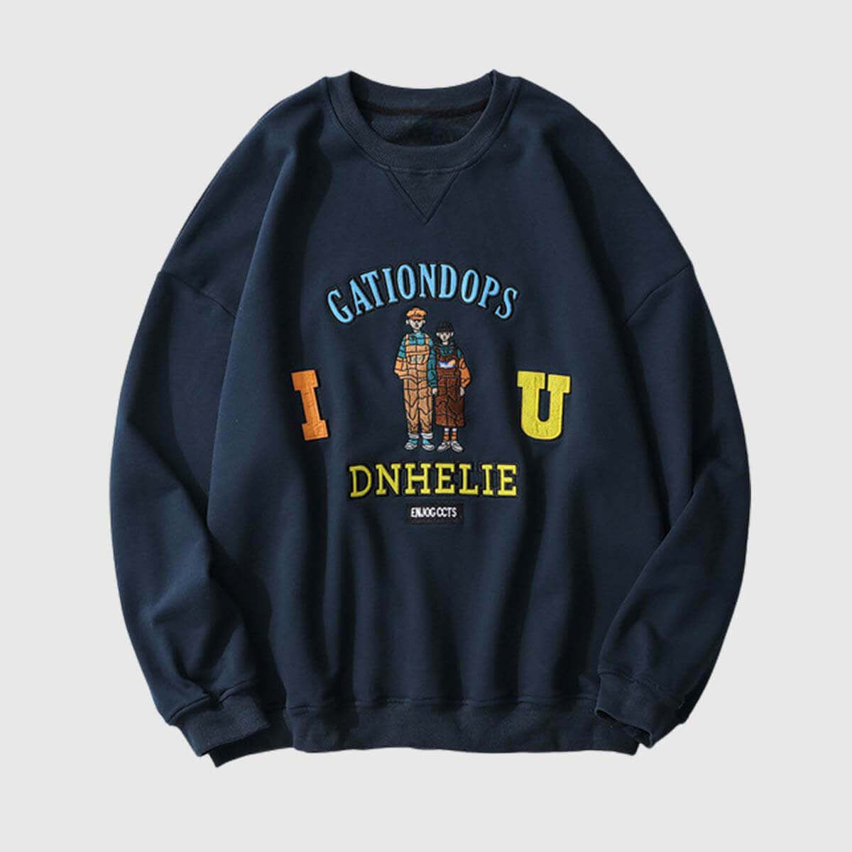 Style Core Aesthetics, New Style Trends Cartoon Embroidered Sweatshirt Style Core Aesthetics, New Style Trends Cartoon Embroidered Sweatshirt