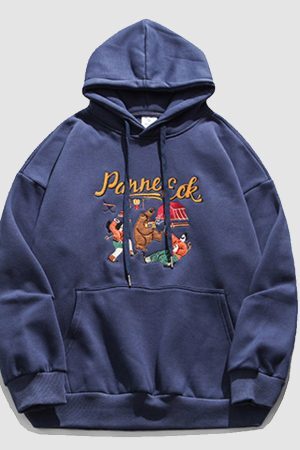 Style Core Aesthetics, New Style Trends Cartoon Embroidery Hoodie