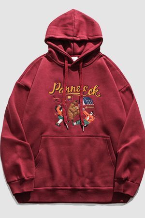Style Core Aesthetics, New Style Trends Cartoon Embroidery Hoodie
