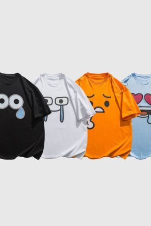 Style Core Aesthetics, New Style Trends Cartoon Emoticon Printed Tee