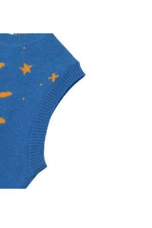 Style Core Aesthetics, New Style Trends Cartoon Eyes Jacquard Sweater Vest