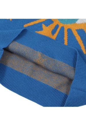 Style Core Aesthetics, New Style Trends Cartoon Eyes Jacquard Sweater Vest