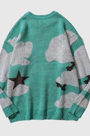 Style Core Aesthetics, New Style Trends Cartoon Face Printed Pullover