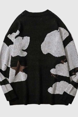 Style Core Aesthetics, New Style Trends Cartoon Face Printed Pullover