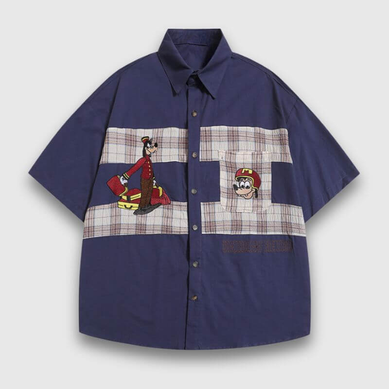 Style Core Aesthetics, New Style Trends Cartoon Patchwork Shirts