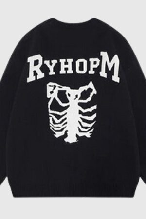 Style Core Aesthetics, New Style Trends Cartoon Pattern Printed Knit Pullover