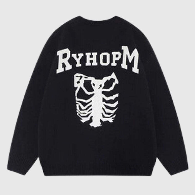 Style Core Aesthetics, New Style Trends Cartoon Pattern Printed Knit Pullover Style Core Aesthetics, New Style Trends Cartoon Pattern Printed Knit Pullover