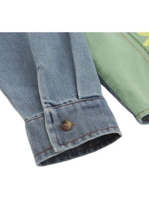 Style Core Aesthetics, New Style Trends Cartoon Plant Denim Shirts