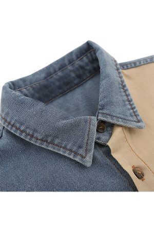 Style Core Aesthetics, New Style Trends Cartoon Plant Denim Shirts