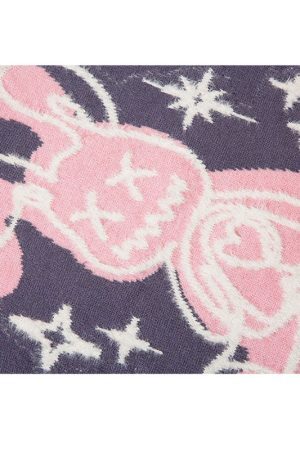 Style Core Aesthetics, New Style Trends Cartoon Rabbit Pattern Embroidered Pullover