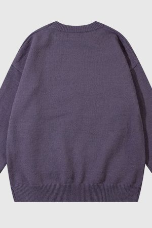 Style Core Aesthetics, New Style Trends Cartoon Rabbit Pattern Embroidered Pullover