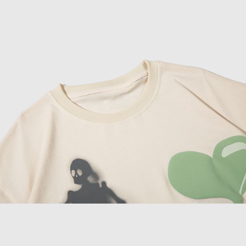Style Core Aesthetics, New Style Trends Cartoon Skull Printed Tee Style Core Aesthetics, New Style Trends Cartoon Skull Printed Tee