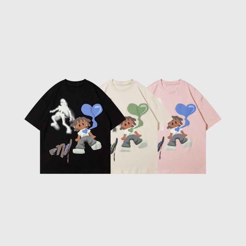 Style Core Aesthetics, New Style Trends Cartoon Skull Printed Tee Style Core Aesthetics, New Style Trends Cartoon Skull Printed Tee