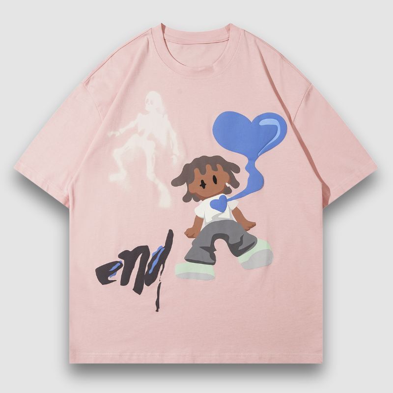 Style Core Aesthetics, New Style Trends Cartoon Skull Printed Tee Style Core Aesthetics, New Style Trends Cartoon Skull Printed Tee