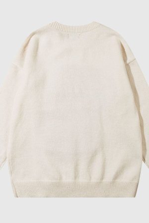 Style Core Aesthetics, New Style Trends Cartoon Spotted Dinosaur Embroidered Pullover