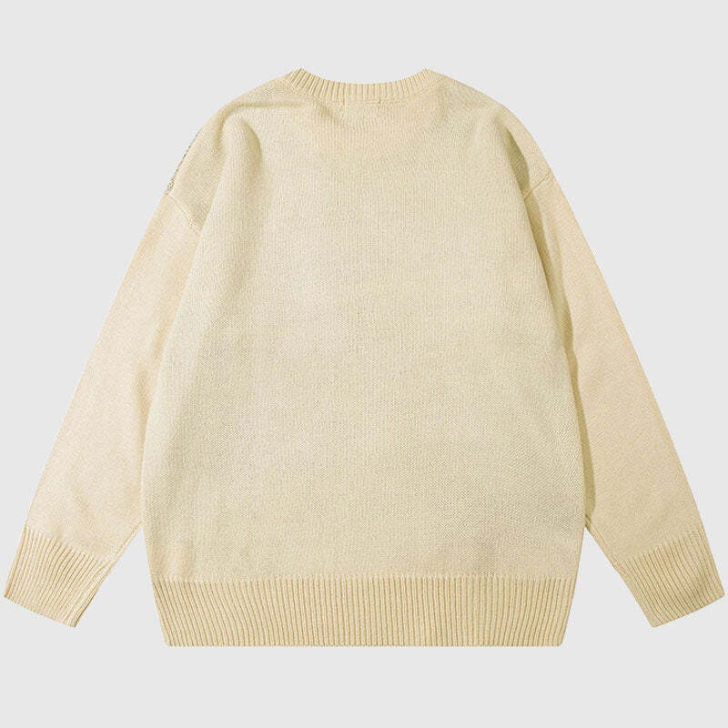 Style Core Aesthetics, New Style Trends Cartoon Tassel Bear Embroidered Pullover Style Core Aesthetics, New Style Trends Cartoon Tassel Bear Embroidered Pullover