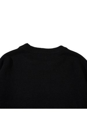 Style Core Aesthetics, New Style Trends Cartoon Tassel Bear Embroidered Pullover