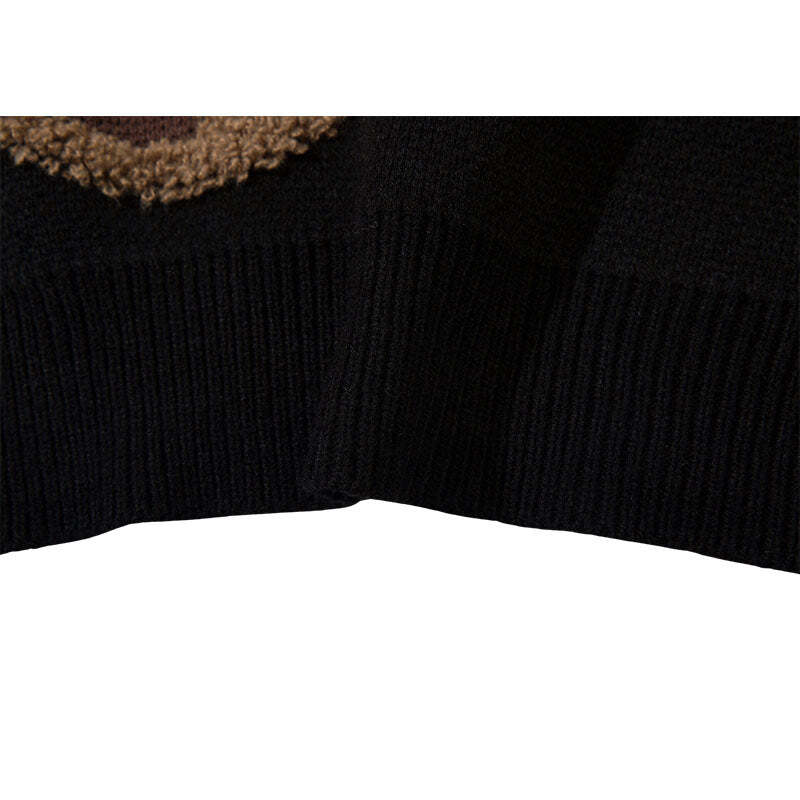 Style Core Aesthetics, New Style Trends Cartoon Tassel Bear Embroidered Pullover Style Core Aesthetics, New Style Trends Cartoon Tassel Bear Embroidered Pullover