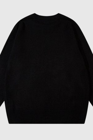 Style Core Aesthetics, New Style Trends Cartoon Tassel Bear Embroidered Pullover