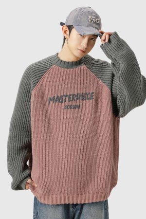 Style Core Aesthetics, New Style Trends Casual Contrast Sleeve Pullover