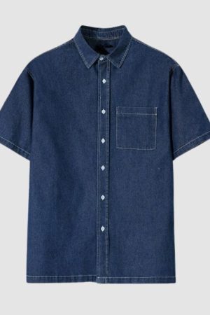 Style Core Aesthetics, New Style Trends Casual Denim Shirt Set