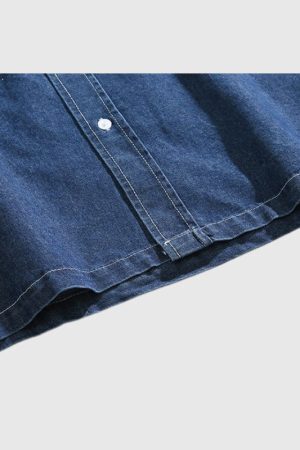 Style Core Aesthetics, New Style Trends Casual Denim Shirt Set