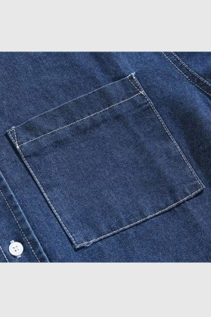 Style Core Aesthetics, New Style Trends Casual Denim Shirt Set