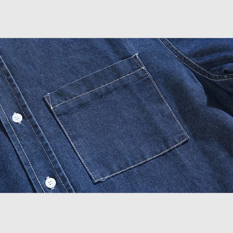 Style Core Aesthetics, New Style Trends Casual Denim Shirt Set Style Core Aesthetics, New Style Trends Casual Denim Shirt Set