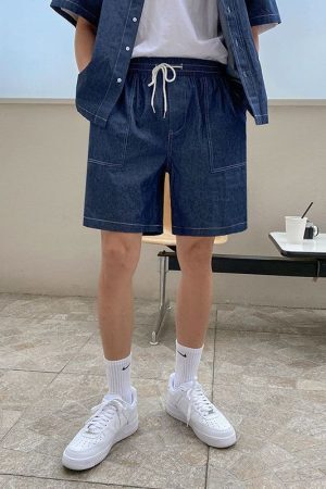 Style Core Aesthetics, New Style Trends Casual Denim Shirt Set