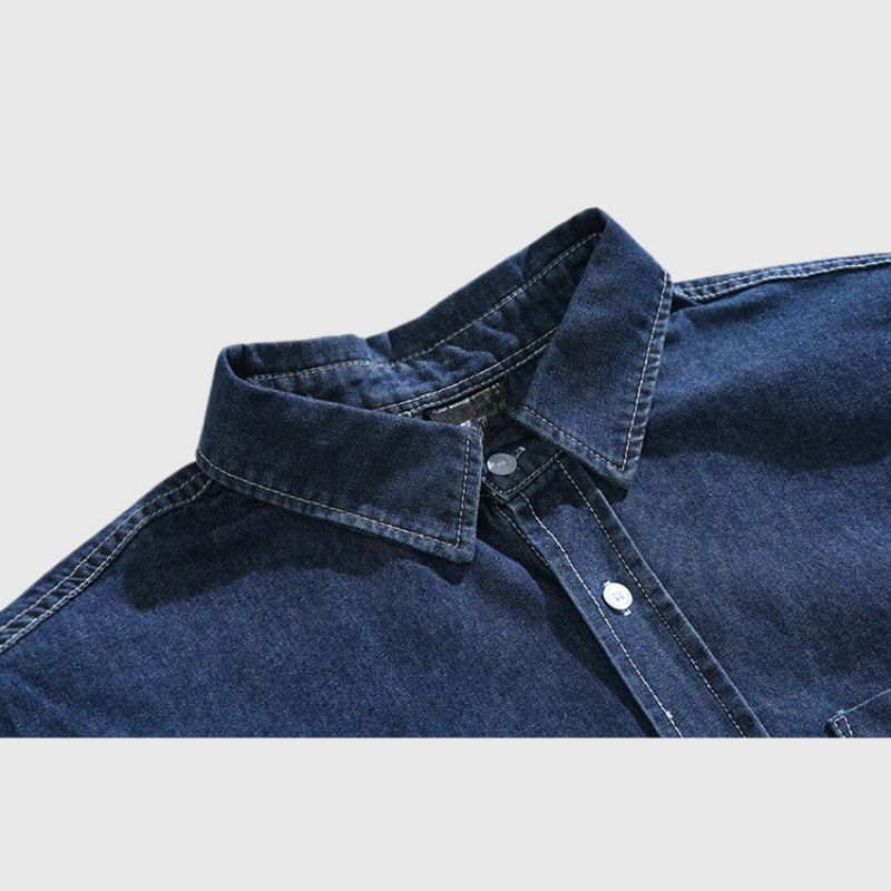 Style Core Aesthetics, New Style Trends Casual Denim Shirt Set Style Core Aesthetics, New Style Trends Casual Denim Shirt Set