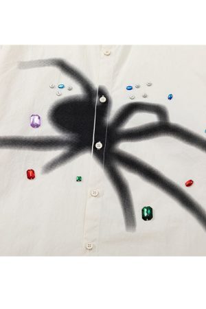 Style Core Aesthetics, New Style Trends Casual Spider Print Shirts