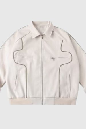 Style Core Aesthetics, New Style Trends Casual Zip-Up Fashionable Collar Leather Jacket