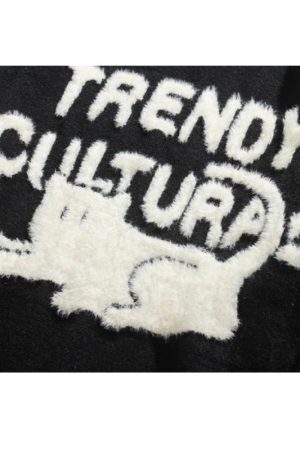 Style Core Aesthetics, New Style Trends Cat Pattern Jacquard Pullover