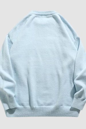 Style Core Aesthetics, New Style Trends Cat Pattern Jacquard Pullover